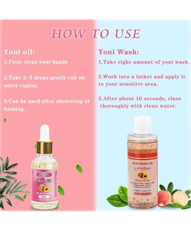 forvirness Feminine Wash & Yoni Oil Set - Cleansing, pH Balanced Vaginal Care Combo for Women - Peach Scented Oil & Intimate Wash 1 fl.oz & 6.7 fl.oz - Buy Online on GoSupps.com