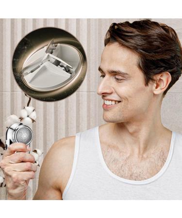 Compact Shaver - Electric Shaver Face Razor | Rechargeable Rotating Razors with Battery Status Display Waterproof Wet and Dry Electric Facial Trimmer Suitable for Home and Travel for Men Silver - Buy Online on GoSupps.com