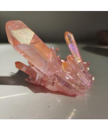 Home Decoration 1pcs100-150g Natural Crystal Cluster Specimen Aura Electroplating Pink Gem Titanium Quartz Cluster Specimen s Reiki Crystal Stone - Buy Online on GoSupps.com