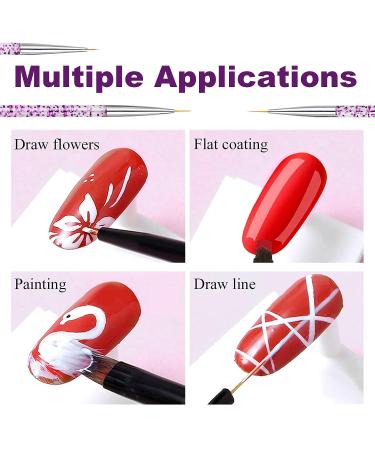 Nail Rhinestone Picker Dotting Tool Set - 3pcs Brushes with Dual-ended Wax Pen for DIY Nail Art - Pink Acrylic Handle - Buy Online on GoSupps.com