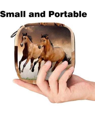 Shop Women's Animal Running Horses Binding-Up Bags | Stylish Menstrual Storage with Zip Pockets - Multi-Functional Tampon Pouches - Buy Online on GoSupps.com