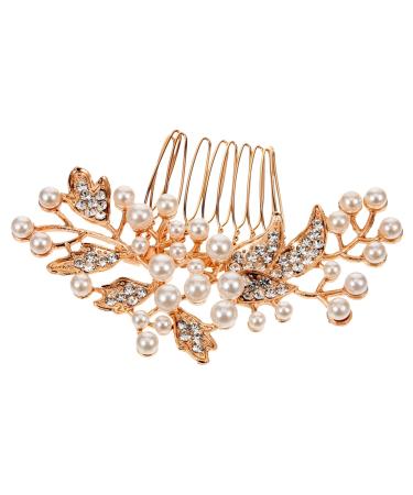 FRCOLOR Decorative Hair Comb Bridal Hair Side Comb Rhinestone Hair Clips Rhinestone Side Comb Wedding Bridal Hair Comb Pearl Hair Comb Wedding Hair Accessories Women Hair Accessories