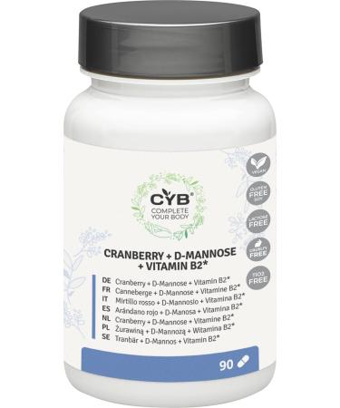 Cyb |Cranberry capsules + D mannose - 90 capsules - cranberry extract and d mannose - proantocyanidine - lactose -free gluten -free - nutritional supplement - laboratory test