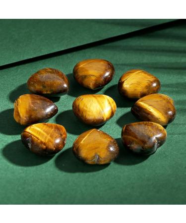 Xiannvxi 5pcs Tiger Eye Heart Stones - Natural Healing Crystals for Love & Meditation | International Shipping - Buy Online on GoSupps.com