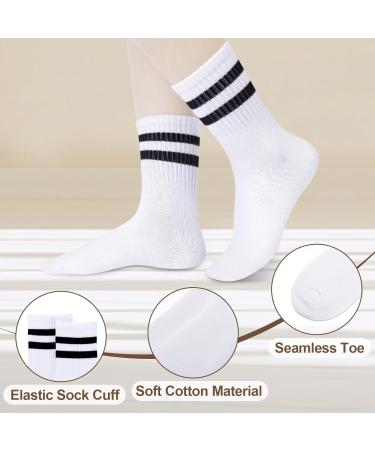 6 Pairs Children's Sports Socks - Multi-Colored Tennis Crew Socks for Girls (Ages 9-12) - Soft Cotton - Buy Online on GoSupps.com