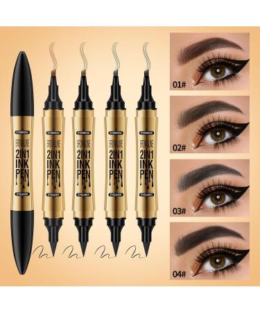 Eyebrow Pen Eyebrow 4 Tip Brow Pencil Eyebrow Pen Eyebrow Pencil Last All-Day Eyebrow Pencil with Fork Tip (Grey) - Buy Online on GoSupps.com