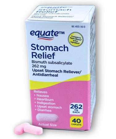 FUSION SHOP STORE Smart choices meaningful life! Bismuth Subsalicylate- Stomach Relief chewable Caplets 262mg 40ct (Pack of 1) - Buy Online on GoSupps.com