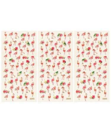 3sheets Manicure Lovely Pattern Decals Salon Nail Art Cartoon Fingernail Children Girls Kids Flamingos Self- adhesive Stickers Women for Patches Adhesive Animal Diy of Accessories