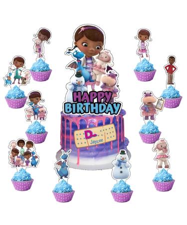 37Pcs Doc McStuffins Party Cake&Cupcake Toppers for Birthday Party Supplies Boys' Theme Birthday Party Decoration