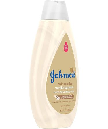 Johnson's Baby Skin Nourish Vanilla Oat Wash 16.9 fl oz - Gentle Cleansing for Soft Skin - Buy Online on GoSupps.com