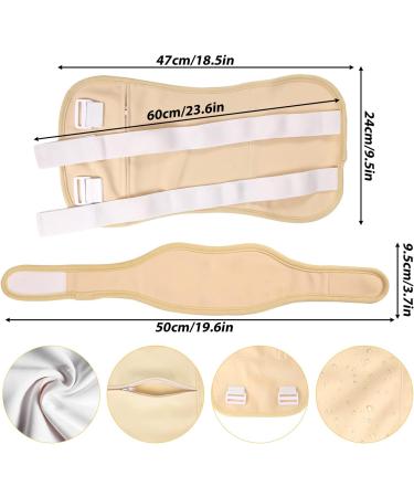 Reusable Casting Oil Pack Massage Belt Set - Stretchy Adhesive Leak-Proof TPU for Neck & Belly (Khaki) - Best International Shipping - Buy Online on GoSupps.com