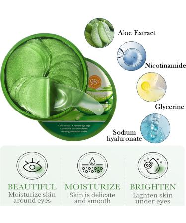 Under Eye Patches Aloe Vera Eye Masks for Puffy Eyes Under Eye Masks with Aloe Vera Extract Eye Masks Skincare Dark Circles Under Eye Treatment Women Under Eye Bags Removal and Anti Wrinkle - Buy Online on GoSupps.com