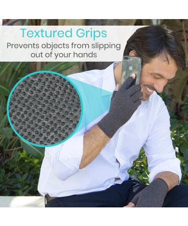 Arthritis Gloves with Grips - Textured Fingerless Compression for Men & Women - Relief for Rheumatoid & Osteoarthritis - Arthritic Joint Pain Relief - Medium Size - Buy Online on GoSupps.com