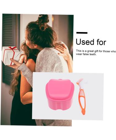 Gleavi False Toothbrush Set - Smooth Bristle Brushes with Retainer Case for Prostheses | Partial Prosthesis Keeper - (2pcs 8.5x8.5x7cm) - Buy Online on GoSupps.com