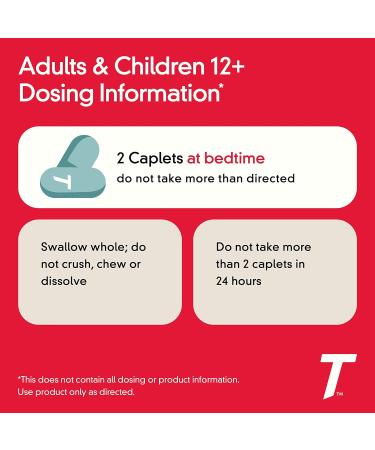 Tylenol PM Extra Strength Caplets - 500mg Acetaminophen & 25mg Diphenhydramine for Nighttime Pain Relief - Non-Habit Forming - 50 ct - Buy Online on GoSupps.com