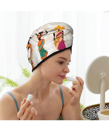 Beautiful Black African Woman Microfiber Hair Towel - Soft Super Absorbent Coral Velvet Wrap for Long Curly & Thick Hair - Quick Dry Cap for Women - Buy Online on GoSupps.com