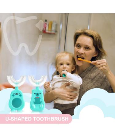 2 PCS U Shaped Silicone Kids Toothbrushes for All-Round Cleaning - BPA Free Duck and Bear Design (Ages 7-12) - Buy Online on GoSupps.com