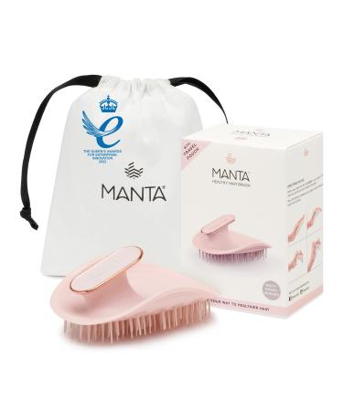 Manta Hair Hairbrush - Fully Flexible Hair Brush - Gentle Brush That Helps Prevent Hair Breakage - Scalp Care Massager and Detangler (Pink-Rose)