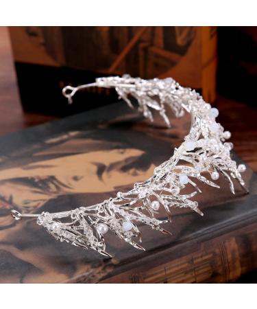 Miranda's Bridal Women's Pearl Crown Tiara Headband for Pageants and Bridal Shoots - Buy Online on GoSupps.com