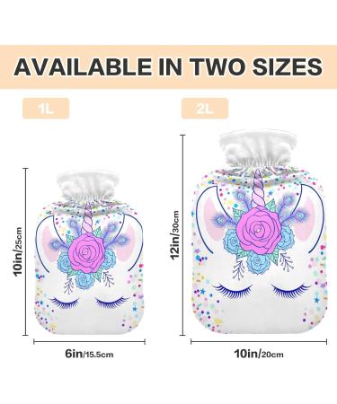 Magic Unicorn Floral Hot Water Bottle 2L - Cozy Pain Relief & Winter Hand Feet Warmer - Buy Online on GoSupps.com