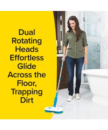 Floor Police Electric Mop with Dual Spinning Mopheads & 6 Cleaning Pads - Rechargeable & Cordless for Hardwood and Tile Floors - Buy Online on GoSupps.com
