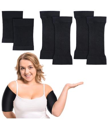SATINIOR 2 Pairs Women Arm Shapers Plus Size Arm Slimming Compression Sleeve Slim Upper Flabby Arm Wrap and 1 Pair Calf Compression Sleeves, Suitable for Arm Circumference 7 to16 Inches