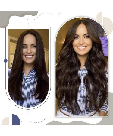 hair extensions One Piece Clip in Hair Fish Line Hair Extensions Human Hair Dark Brown Color #2 Clips Real Natural Brazilian Hair Apply Invisible Wire 16-26 Inch best tape in hair extensions(16 Inches - Buy Online on GoSupps.com