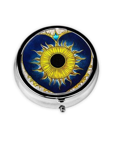 Cartoon Heart Sunround Pill Box 3 Compartment Round Pill Box Organizer #Portable Travel Pill Box for Traveling.