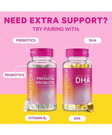 Pink Stork Premium Prenatal Vitamins - Organic Whole Food Ingredients with Folate, Vitamin A, C, Zinc & Biotin - 60 Capsules | Women-Owned - Buy Online on GoSupps.com