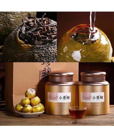 250g Small Green Mandarin Orange Pu'er Tea: Pure Citrus Flavor, Mellow Taste | Xinhui Xiaoqing Pu'er Tea - Buy Online on GoSupps.com