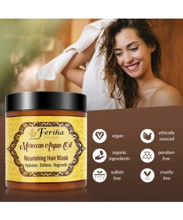 Feriha Moroccan Argan Oil Hair Mask 17.6 Fl Oz | Salon Quality Treatment with Aloe Vera Extracts for Visible Results - Buy Online on GoSupps.com