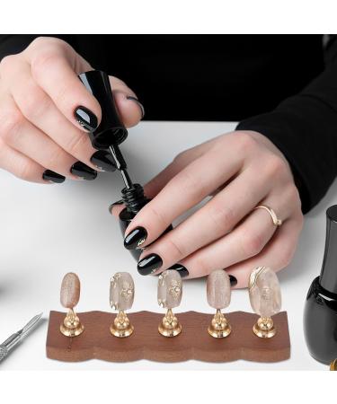 Baluue 1 Set Wooden Press on Nails Stand Painting Nails Holder False Nails Display Stand Magnetic Aurora Nail Holder with Base for Nail Salon False Nails Accessories - Buy Online on GoSupps.com