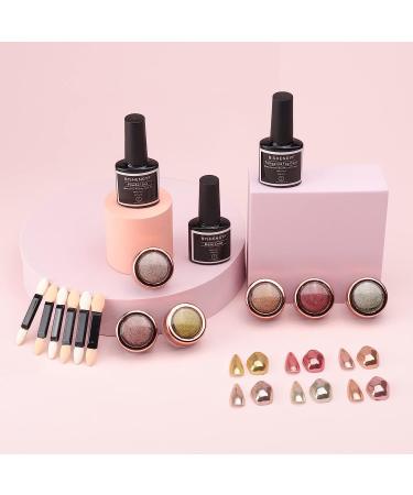 BISHENGYF 6 Box Rose Gold Chrome Nail Powder Set - Metallic Pigment Powder with Top Coat for Shiny Nail Glitter & Mirror Effect - Nail Art Design Decoration Kit - Buy Online on GoSupps.com