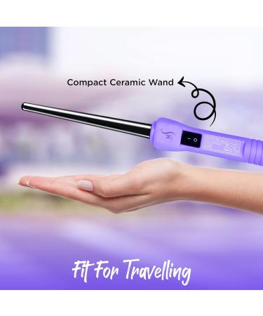 HerStyler Baby Curls Mini Curling Iron | 9mm-13mm Tapered Barrel | Dual Voltage Thin Curling Wand for Perfect Curls | International Shipping Available - Buy Online on GoSupps.com