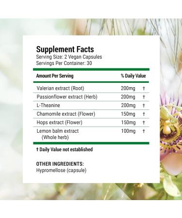 Nested Naturals Luna Melatonin Free Non-Habit Forming Herbal Sleep Supplement w/Chamomile Valerian L-Theanine 180 Vegan Capsules (60 Capsules Per Bottle) - Buy Online on GoSupps.com