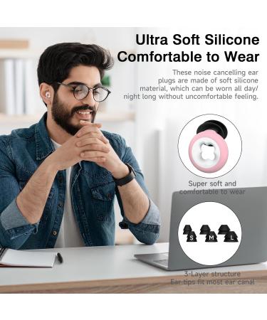 Noise Cancelling Ear Plugs for Sleeping - Reusable Silicone 33dB 6 Ear Tips (S/M/L) - Perfect for Sleep Concerts Snoring & Travel - Pink - Buy Online on GoSupps.com