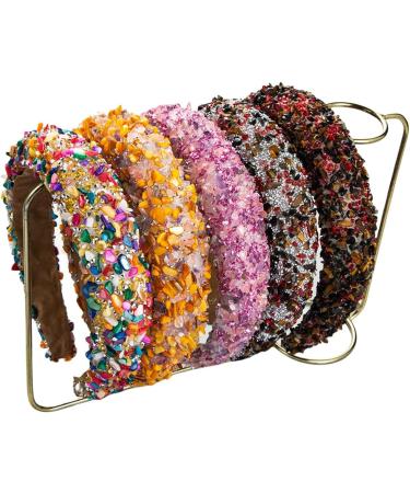 scicent Hair Bands for Women Wide Alice Bands Rhinestone Headbands Glitter Padded Hair Accessories Crystal Embellished Hairband Elastic Head Bands Adult Women Gold Colorful - 16620 - Buy Online on GoSupps.com