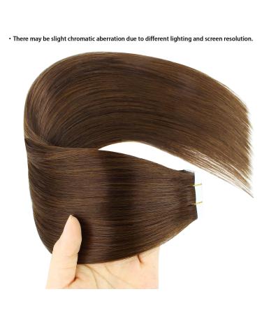 Premium Remy Hair Tape-In Extensions - 50g 20 Pieces Walnut Brown #3 55 cm - Reusable Skin Weft for Natural Look - Buy Online on GoSupps.com