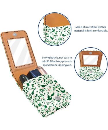 Travel Lipstick Organizer Case - Portable Makeup Bag with Mirror | Tropical Pink Flamingos Design - Buy Online on GoSupps.com