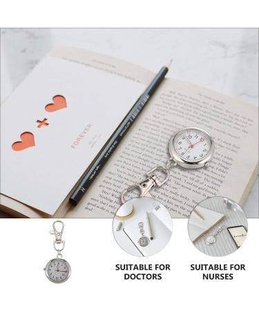 TEHAUX Nurse Pocket Watch | Doctor Brooch Fob Watch Quartz Keychain | Medical Paramedic Clip Watch (Silver) - Buy Online on GoSupps.com