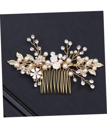 Ipetboom Rhinestone Comb Tiara Bridal Headwear Pearl Hair Comb Flower Hair Jewelry Bride Rhinestone Crystal Crystal Headpiece - Buy Online on GoSupps.com