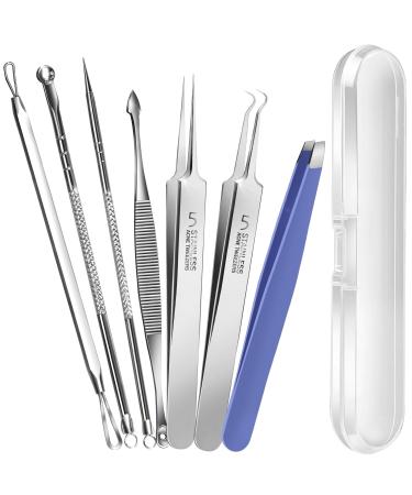 Teenitor Blackhead Remover Tools Pimple Popper Tool Kit Ingrown Hair Tweezers Blackhead Extractor Pimple Extractor Ingrown Hair Removal Kit Black Head Remover for Face