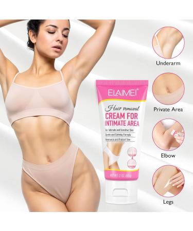 Painless Hair Removal Cream for Intimate Areas - Gentle Formula for Sensitive Skin on Pubic, Bikini, Face, and Body - Buy Online on GoSupps.com