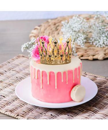 ZENFUN Set of 3 Crown Cake Toppers Crown Decorations for Party Beaded Rhinestone Mini Crown Baby Showers Cake Topper Birthday Parties Princess Themed Parties 3 Colors - Buy Online on GoSupps.com