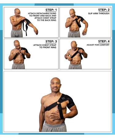 AireSupport Adjustable Shoulder Compression Sleeve with Ice/Heat Pack - Men & Women | Rotator Cuff, AC Joint, Labrum & Tendon Support - Buy Online on GoSupps.com