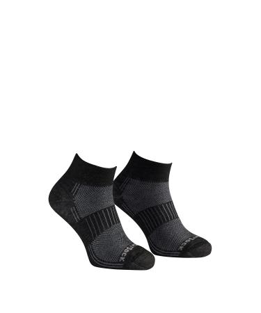 Wrightsock Unisex Blister Free Socks, Coolmesh II, Quarter Medium Black Marl