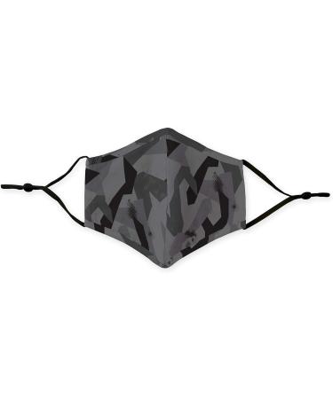WEDDINGSTAR 3-Ply Black Camo Face Mask - Reusable Adjustable Washable with Filter Pocket for Adults - International Shipping Available - Buy Online on GoSupps.com
