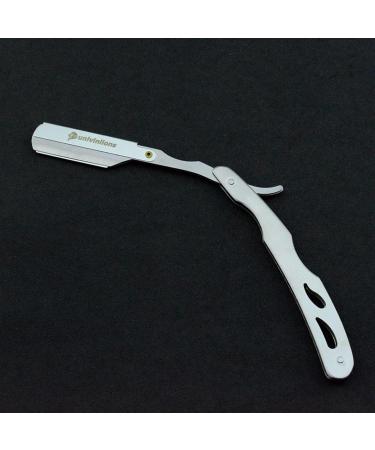 Buy 2 SUS Razors - Stainless Steel Straight Edge Shaving Knife with 10 Blades | Manual Barber Shaver for Precision Beard Cutting - International Shipping Available - Buy Online on GoSupps.com