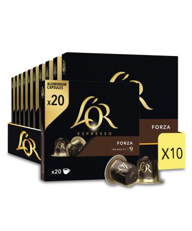 L'Or Espresso L'Or Espresso Coffee - 200 Forza Capsules Intensity 9 - Nespresso * compatible (pack of 10 x 20)