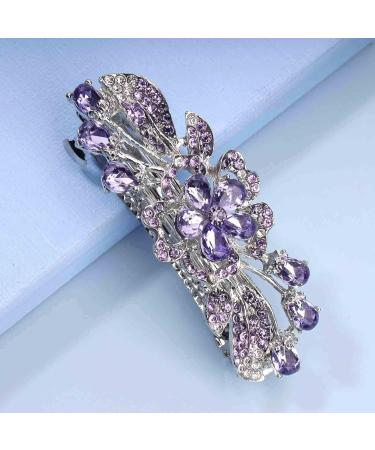 Yheakne Crystal Wedding Hair Clip - Bling Rhinestone Headdress for Brides & Girls | Elegant Purple Decorative Hair Jewelry - Buy Online on GoSupps.com